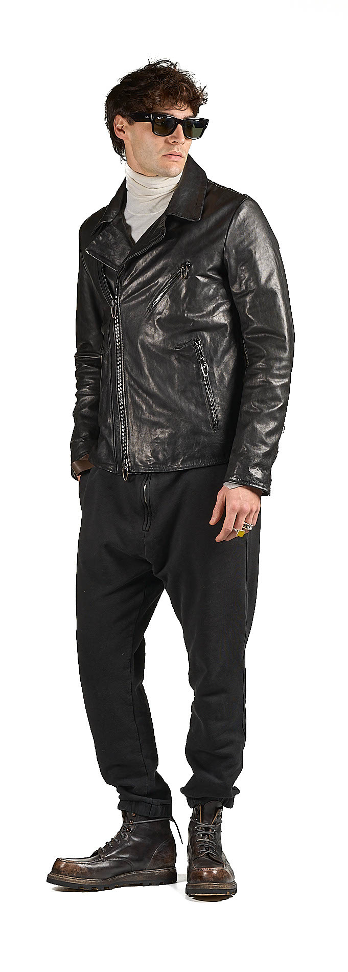 DANIELE BASTA LEATHER AND SILVER JACKET 